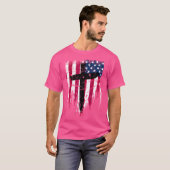 クリスチャン・クロス・イエズス米国国旗 Tシャツ (正面フル)