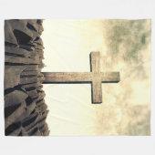 クリスチャン·クロス·オン·マウンテン フリースブランケット (正面(横))