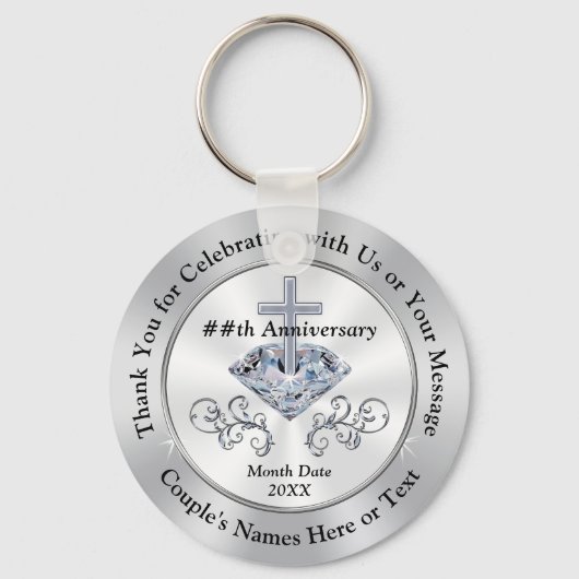 クリスチャン・クロス、ダイヤモンド記念日パーティーの好意 キーホルダー (正面)