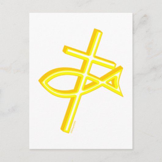クリスチャン・クロス&フィッシュ ポストカード (正面)