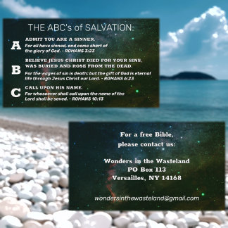 クリスチャン・ゴスペルABC's Romans Road KJV聖書 名刺