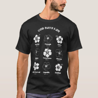 クリスチャン・ゴッド・セイ・アイ・アム・ハイビスカスフラワー・アロハ・ハワイ Tシャツ