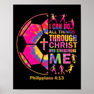 クリスチャン サッカーTシャツ 女子 ティーン キッズ キリスト 再 ポスター