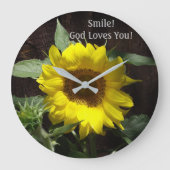 クリスチャン・サンフラワースマイル!神よ愛し給え ラージ壁時計 (正面)
