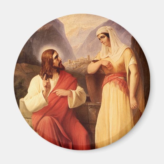 クリスチャン・シュレイスナーによる『キリストとサマリア人』 マグネット (正面)