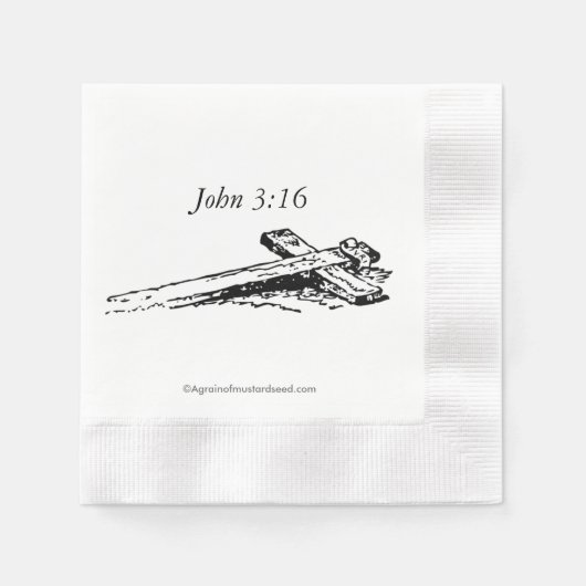 クリスチャン・シンボル・クロス 縁ありカクテルナプキン (正面)