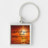 クリスチャン・スクエア・キーチェーン神が扉を開く キーホルダー (正面)
