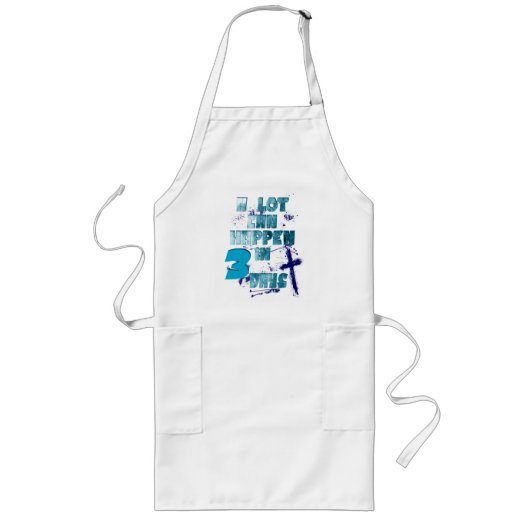 クリスチャン・スプラッシュの3つの日で多くの事が絵を描起こる ロングエプロン (正面)