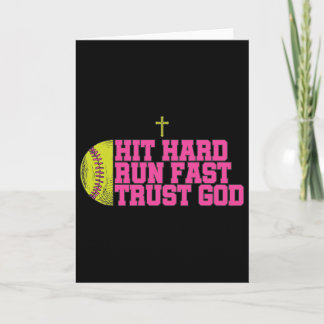 クリスチャン ソフトボール、強く打って速く走れ、神を信じて、ソフト カード