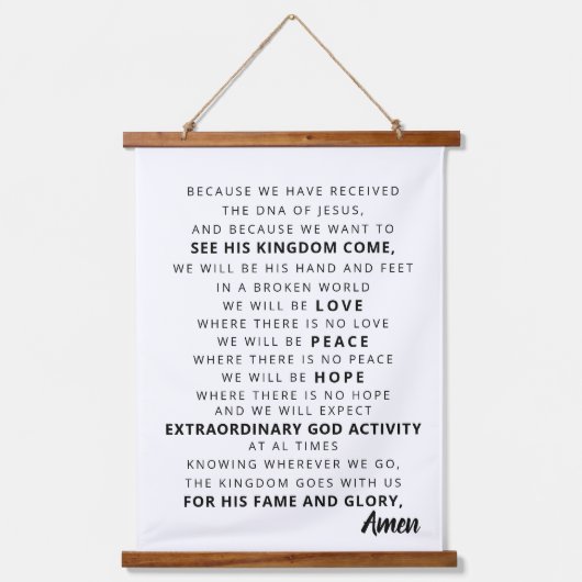 クリスチャン タイポグラフィ ウォール 吊り下げ型タペストリー (正面)