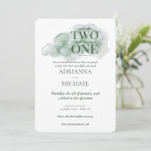 クリスチャン ツー ビカム ワン 水彩 ティール グリーン 招待状 (スタンド正面)