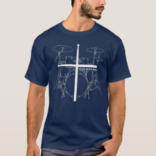クリスチャン・ドラマー・スティックとイエス・キリスト・ドラムSti Tシャツ