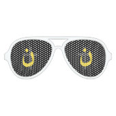 クリスチャン・ナザレーネのシンボル連帯クロスイエロー アビエーターサングラス (正面)