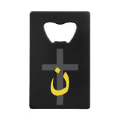 クリスチャン・ナザレーネのシンボル連帯クロスイエロー クレジットカード栓抜き (正面)