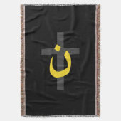 クリスチャン・ナザレーネのシンボル連帯クロスイエロー スローブランケット (正面縦)