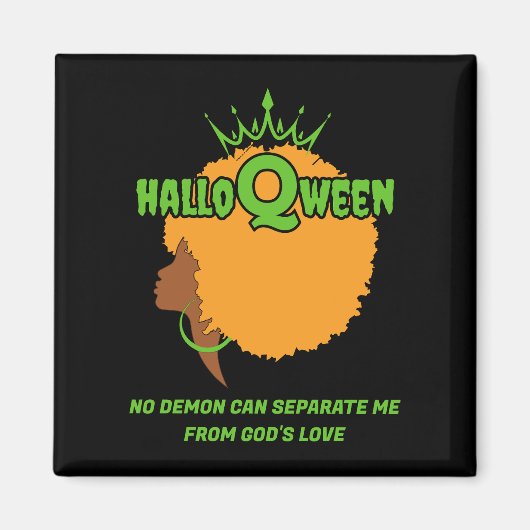 クリスチャン ハロウィン アフロクイーン HALLOQWEEN マグネット (正面)