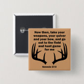 クリスチャン・ハンター狩り創世記27:3 缶バッジ (正面&裏面)