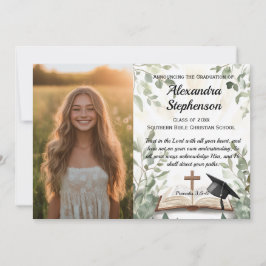 クリスチャン・バイブル聖句の写真卒業 招待状