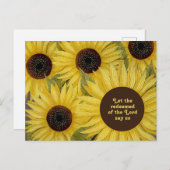 クリスチャン・バイブル聖句イエローサンフラワー償還 ポストカード (正面/裏面)