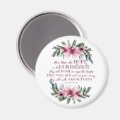 クリスチャン・バイブル聖句イザヤ40ピンクフローラ マグネット (正面/裏面)