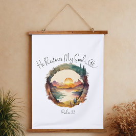 クリスチャン・バイブル聖句ウッドトップウォールタペストリー 吊り下げ型タペストリー