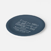 クリスチャン・バイブル聖句タイポグラフィブルー卒業 ペーパープレート (アングル)