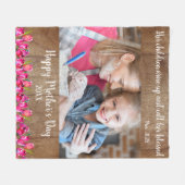 クリスチャン・バイブル聖句ハッピー・マザー素朴・デー フリースブランケット (正面(横))