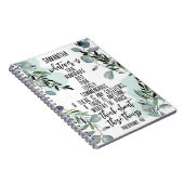 クリスチャン・バイブル聖句ピリピ4 8ユーカリ ノートブック (右側)