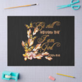 クリスチャン・バイブル聖句詩篇46:10花蝶 薄葉紙 (クラフト)