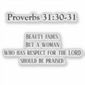 クリスチャン・バイブル・バース・ウィメンズ引用文ことわざ シール (正面)