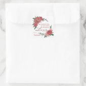 クリスチャン・バイブル・バース・ステッカー水色フローラ スクエアシール (バッグ)