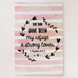 クリスチャン・バイブル・バース・ストロング・タワー詩編引用文 ジグソーパズル