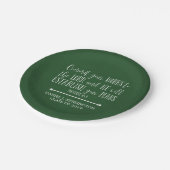 クリスチャン・バイブル・バース・タイポグラフィ・グリーン卒業 ペーパープレート (アングル)
