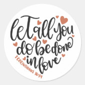 クリスチャン・バイブル・バース✝️ラブハートデザイン ラウンドシール (正面)