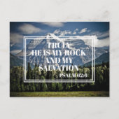 クリスチャン・バイブルVerse彼は私のロックマウンテンの写真である ポストカード (正面)