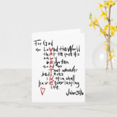 クリスチャン バレンタイン ジョン 3_16 神は世界を愛しておられる カード (黄色い花)