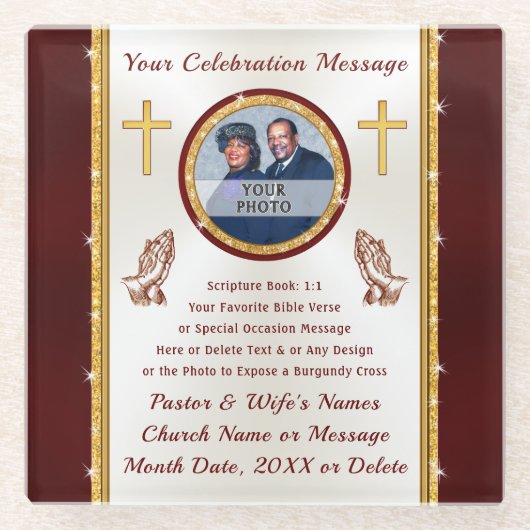 クリスチャン・パーソナライズされたコースター ガラスコースター (正面)