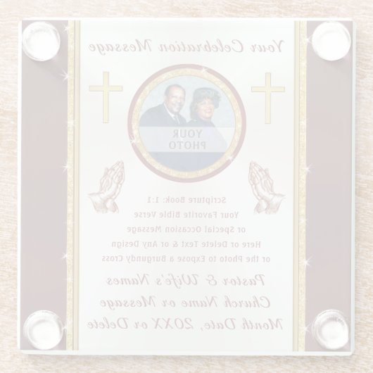 クリスチャン・パーソナライズされたコースター ガラスコースター (裏面)