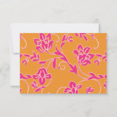 クリスチャン ピンク タンジェリン フラワーリー RSVP カード (裏面)