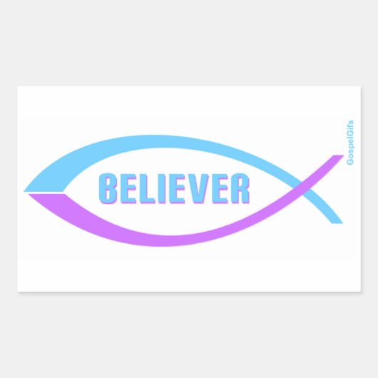 クリスチャン・フィッシュデザイン 長方形シール (正面)