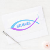 クリスチャン・フィッシュデザイン 長方形シール (封筒)