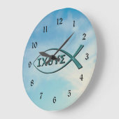 クリスチャン・フィッシュ – イエズス・フィッシュ ラージ壁時計 (傾斜)