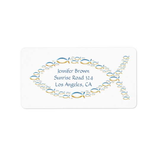 クリスチャン・フィッシュ・住所 シール (正面)