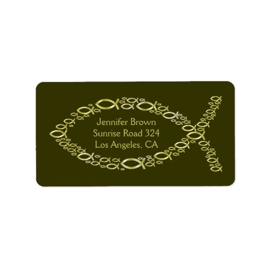 クリスチャン・フィッシュ・住所 シール (正面)