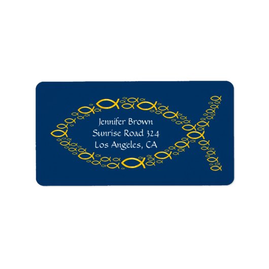 クリスチャン・フィッシュ・住所 シール (正面)