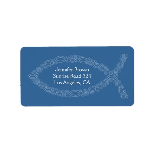 クリスチャン・フィッシュ・住所 シール (正面)