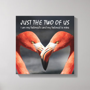 クリスチャン フラミンゴ JUST THE TWO OF US 聖書の言葉 キャンバスプリント