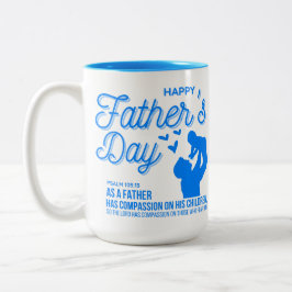 クリスチャン・ブルー父の日詩篇103:13聖書 ツートーンマグカップ