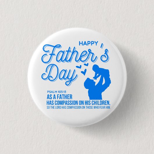 クリスチャン・ブルー父の日詩篇103:13聖書 缶バッジ (正面)