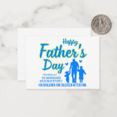 クリスチャン ブルー 幸せな父の日 箴言20:7 ノートカード (正面/裏面インサイチュ)